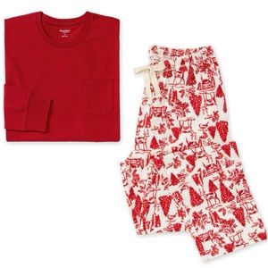 Burt’s Bees Adult Men's Pocket Tee Pajama Set, Woodland Winter